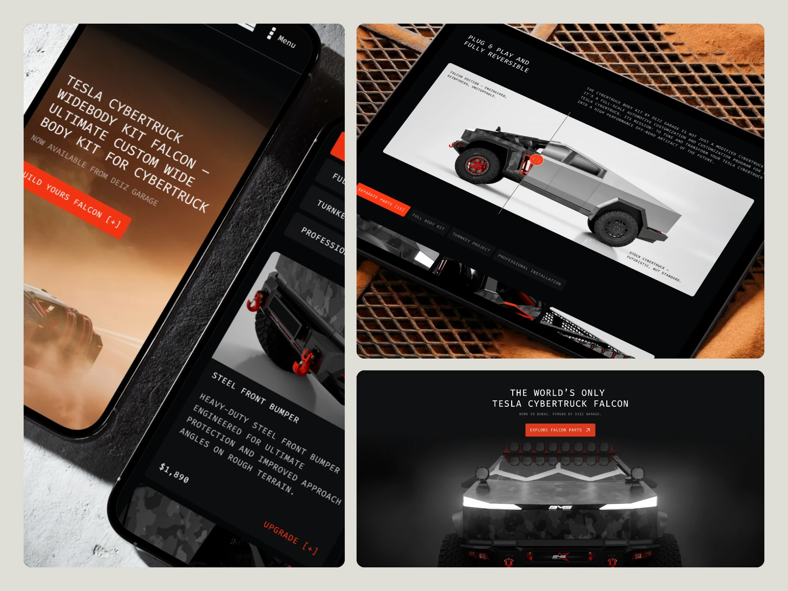 Адаптивные версии Cybertruck Falcon