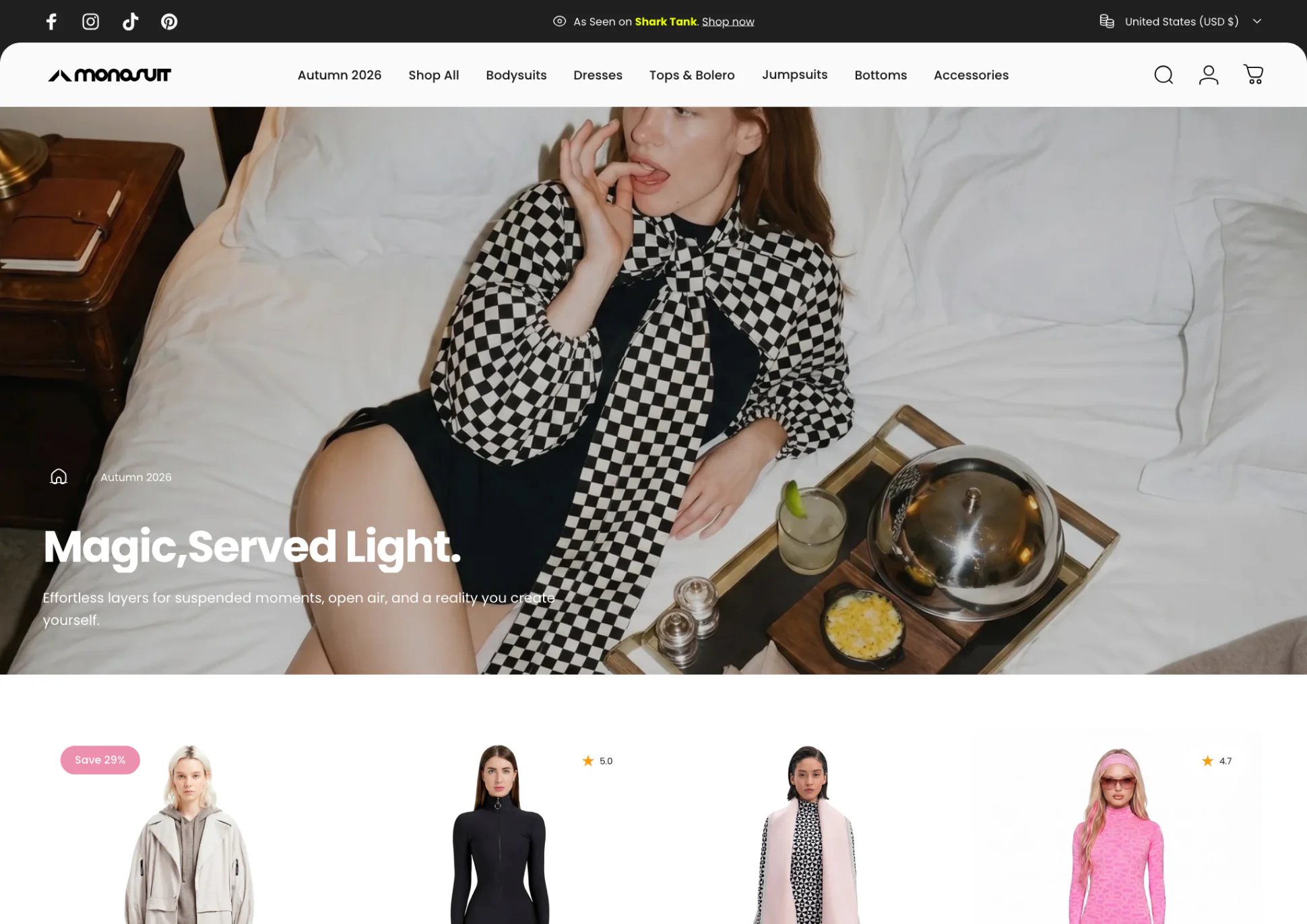 Витрина MONOSUIT на Shopify