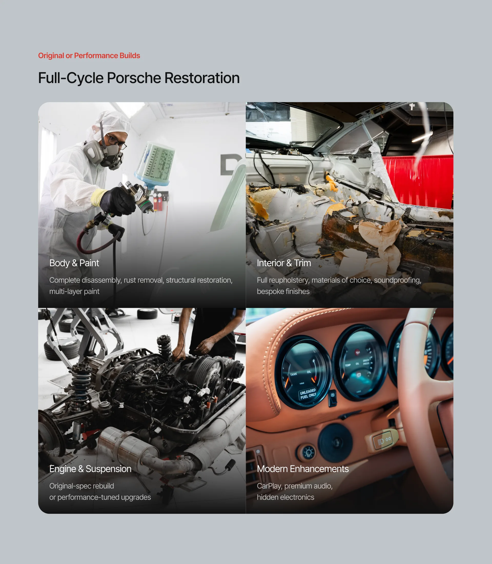 Этапы реставрации Porsche